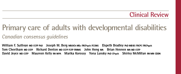 Primary Care of Adults with Developmental Dissabilities