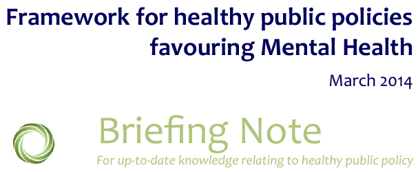 framework for healthy public policies favouring mental health