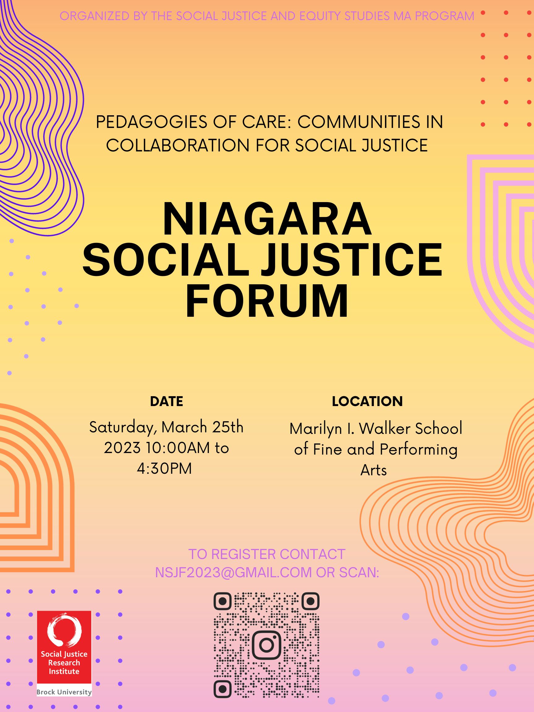 Niagara Social Justice Forum @ Marilyn I. Walker School of Fine and Performing Arts